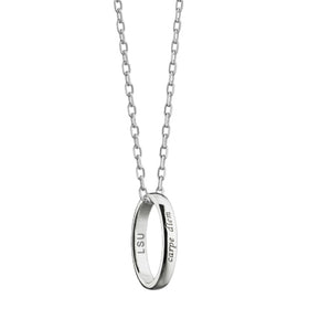 LSU Monica Rich Kosann "Carpe Diem" Poesy Ring Necklace in Silver Shot #1