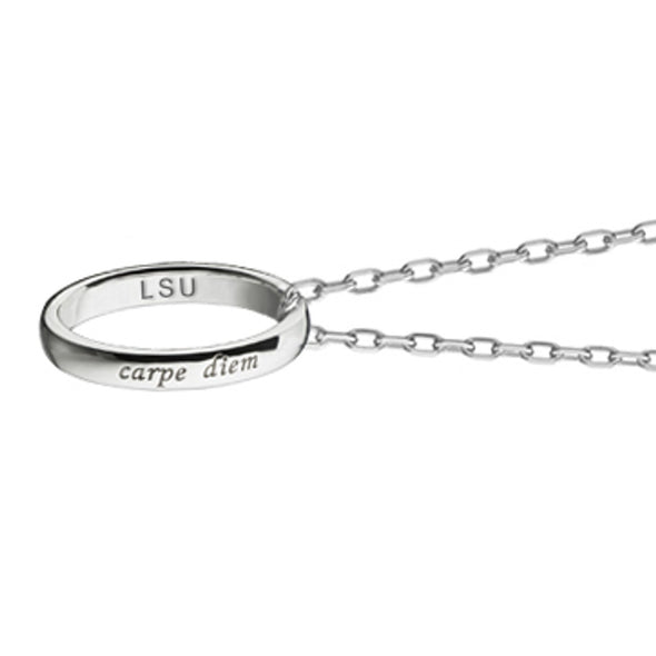 LSU Monica Rich Kosann "Carpe Diem" Poesy Ring Necklace in Silver Shot #3