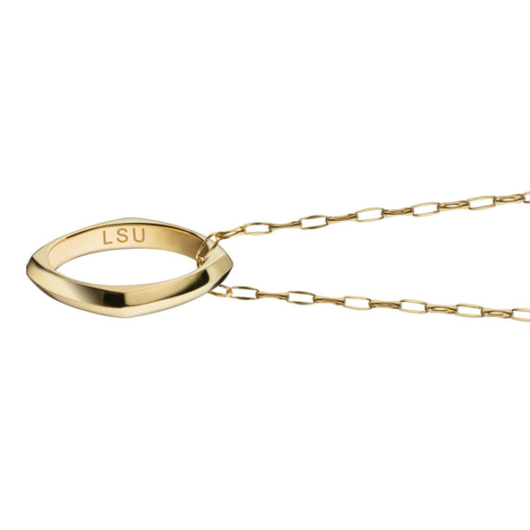 LSU Monica Rich Kosann Poesy Ring Necklace in Gold Shot #3