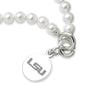 LSU Pearl Bracelet with Sterling Silver Charm Shot #2