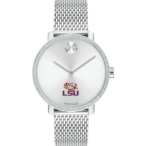 LSU Women's Movado Bold with Crystal Bezel & Mesh Bracelet Shot #2