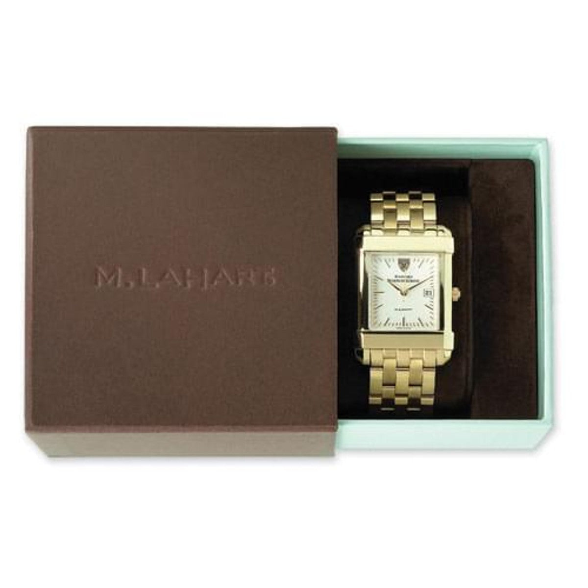 Brown Men's Gold Watch with 2-Tone Dial & Leather Strap | M.LaHart