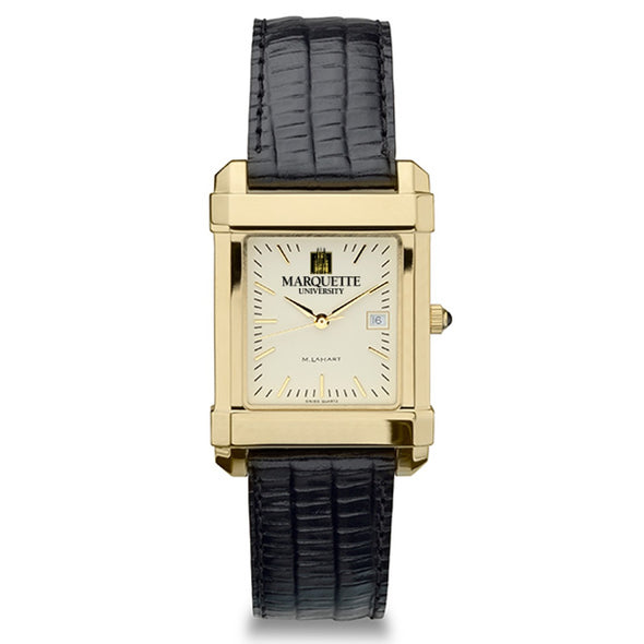 Marquette Men's Gold Quad with Leather Strap Shot #2