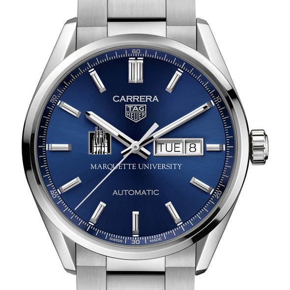 Marquette Men&#39;s TAG Heuer Carrera with Blue Dial &amp; Day-Date Window Shot #1