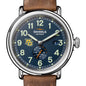 Marquette Shinola Watch, The Runwell Automatic 45 mm Blue Dial and British Tan Strap at M.LaHart & Co. Shot #1