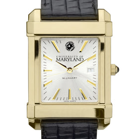 Maryland Men's Gold Watch with 2-Tone Dial & Leather Strap at M.LaHart & Co. Shot #1
