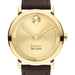 McCombs School of Business Men's Movado BOLD Gold with Chocolate Leather Strap