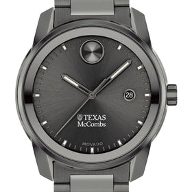 McCombs School of Business Men's Movado BOLD Gunmetal Grey with Date Window Shot #1