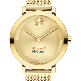 McCombs School of Business Women&#39;s Movado Bold Gold with Mesh Bracelet Shot #1