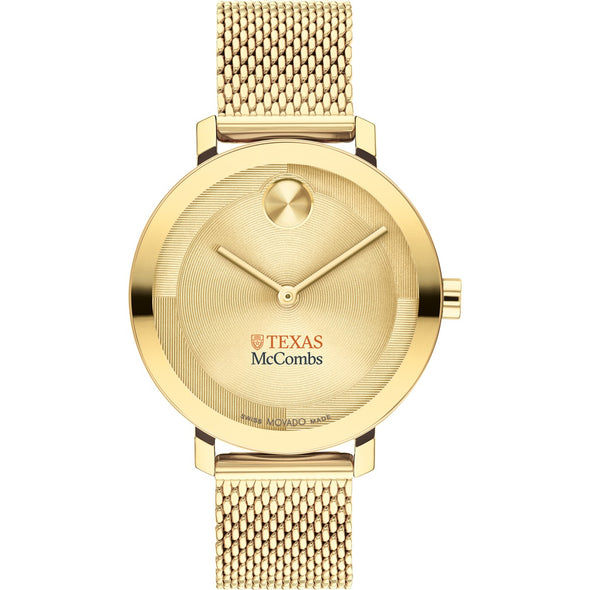 McCombs School of Business Women&#39;s Movado Bold Gold with Mesh Bracelet Shot #2