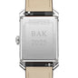 Men's Baume et Mercier 43X27mm Hampton Watch with Silver Dial & Tan Leather Strap Back Engraving