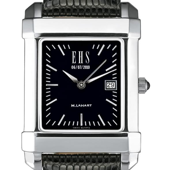 Men's Black Quad Watch with Leather Strap Shot #2