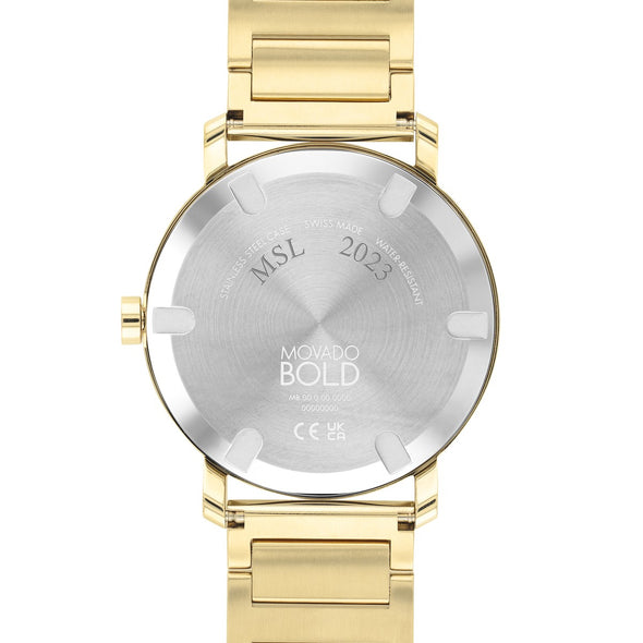 Men's Movado Bold Gold with Bracelet Back with Personalization