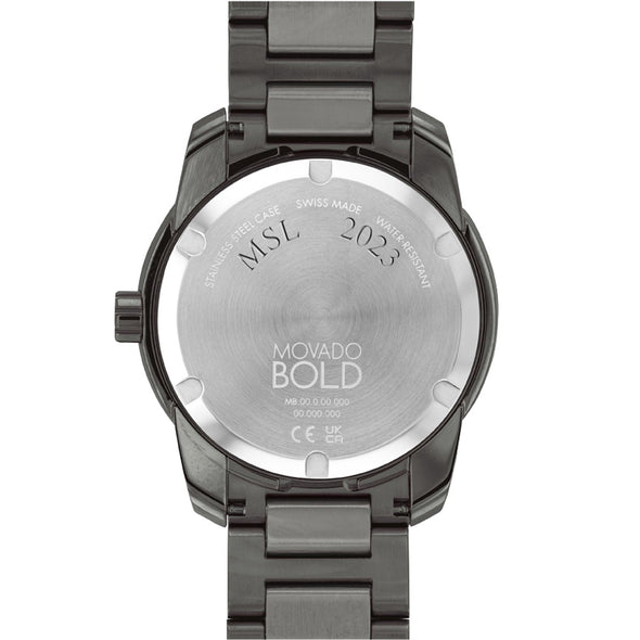 Men&#39;s Movado BOLD Gunmetal Grey with Date Window Back with Personalization