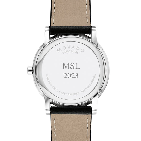 Men&#39;s Movado Museum with Leather Strap Back with Personalization