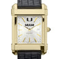 Miami Men's Gold Watch with 2-Tone Dial & Leather Strap at M.LaHart & Co. Shot #1