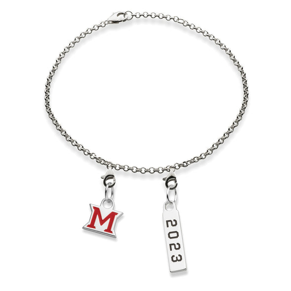 Miami University Class Year Sterling Silver Anklet Shot #2