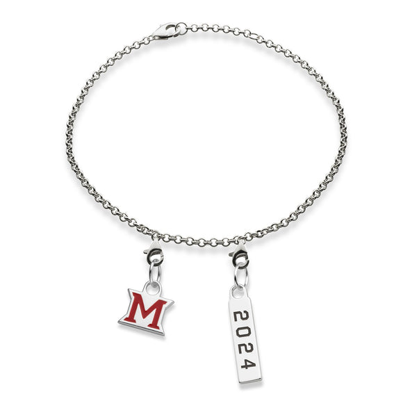 Miami University Class Year Sterling Silver Anklet Shot #3