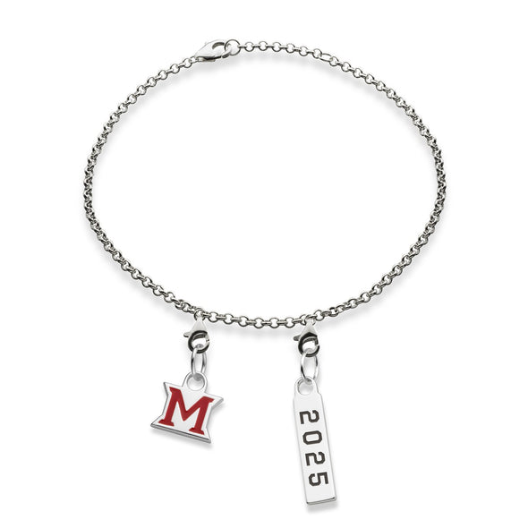 Miami University Class Year Sterling Silver Anklet Shot #2