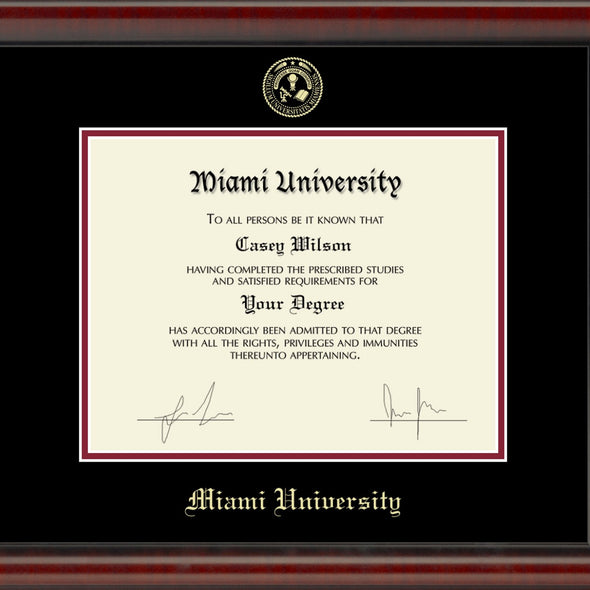 Miami University Diploma Frame, the Fidelitas Shot #2