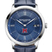 Miami University Men's Baume et Mercier 40mm Classima Quartz Watch with Blue Dial & Dark Blue Leather Strap