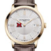 Miami University Men's Baume et Mercier 40mm Gold PVD Classima Watch with Silver Dial & Dark Brown Leather Strap