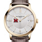 Miami University Men's Baume et Mercier 40mm Gold PVD Classima Watch with Silver Dial & Dark Brown Leather Strap Shot #1