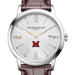 Miami University Men's Baume et Mercier 42mm Classima Watch with Silver Dial & Brown Leather Strap