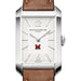 Miami University Men's Baume et Mercier 43X27mm Hampton Watch with Silver Dial & Tan Leather Strap