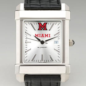 Miami University Men&#39;s Collegiate Watch with Leather Strap Shot #1
