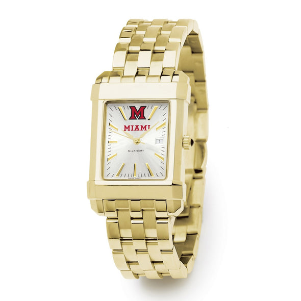 Miami University Men's Gold Watch with 2-Tone Dial & Bracelet at M.LaHart & Co. Shot #2