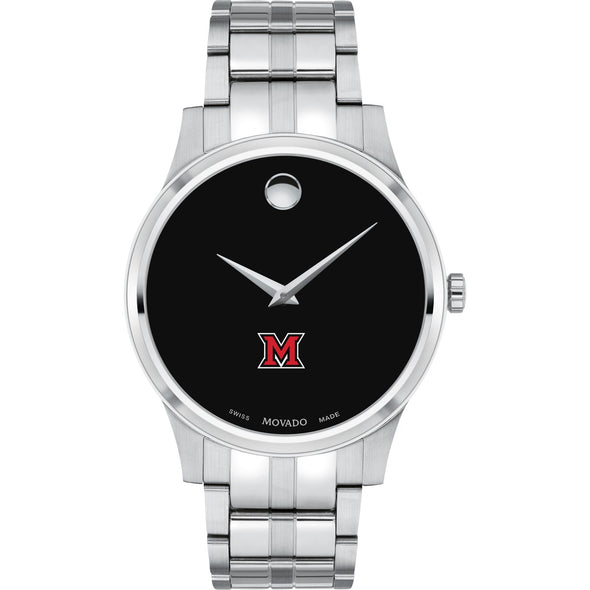 Miami University Men's Movado Collection Stainless Steel Watch with Black Dial Shot #2