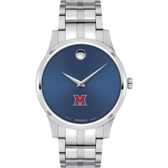 Miami University Men's Movado Collection Stainless Steel Watch with Blue Dial Shot #2