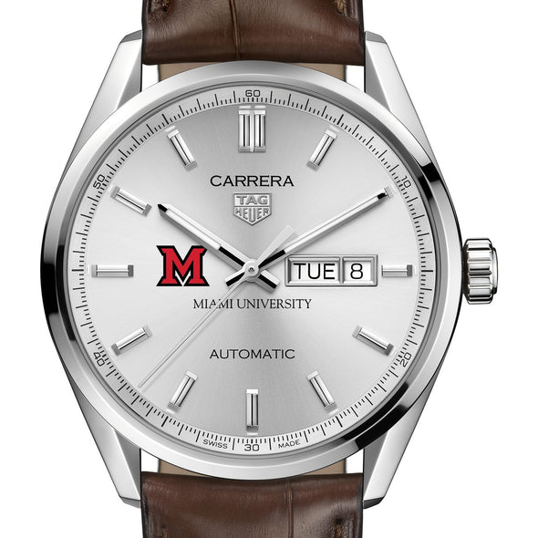 Miami University Men&#39;s TAG Heuer Automatic Day/Date Carrera with Silver Dial Shot #1