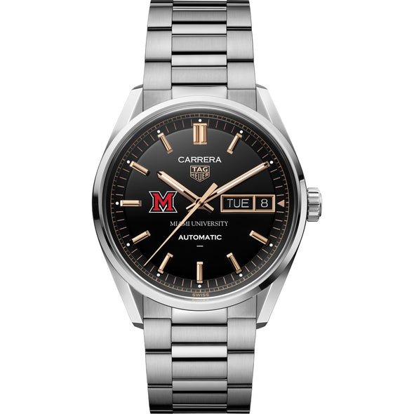 Miami University Men's TAG Heuer Carrera Day-Date with Black Dial Shot #2