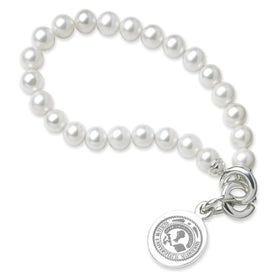 Miami University Pearl Bracelet with Sterling Silver Charm Shot #1