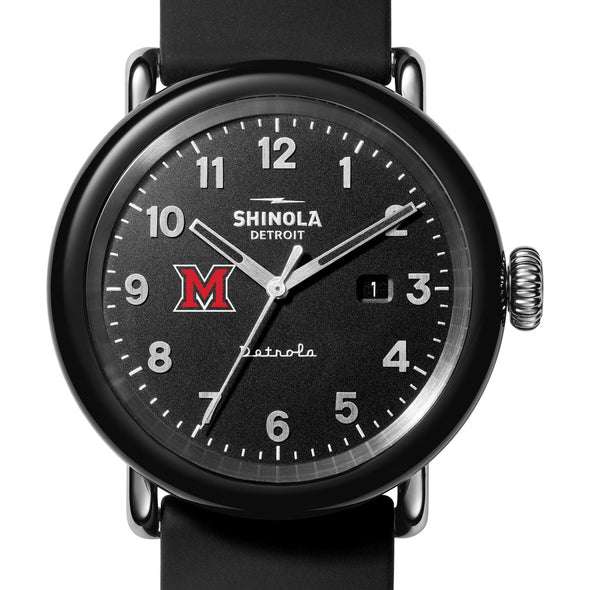 Miami University Shinola Watch, The Detrola 43mm Black Dial at M.LaHart &amp; Co. Shot #1