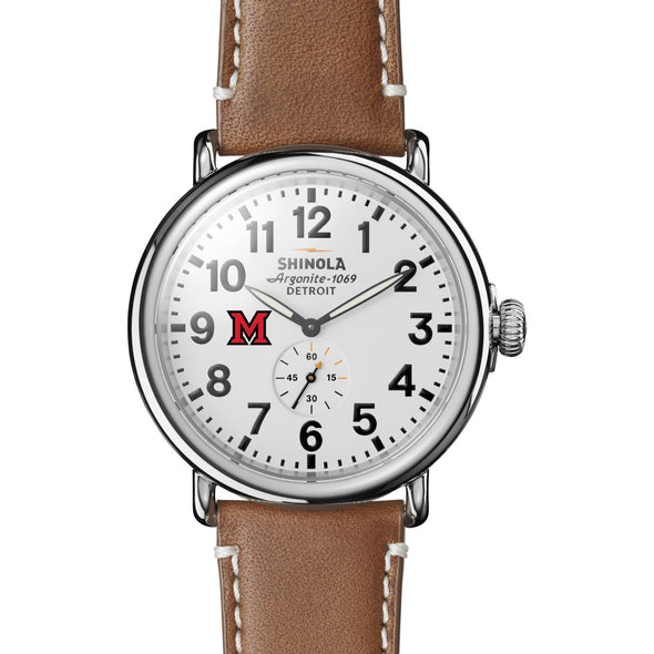 Miami University Shinola Watch, The Runwell 47 mm White Dial Shot #2