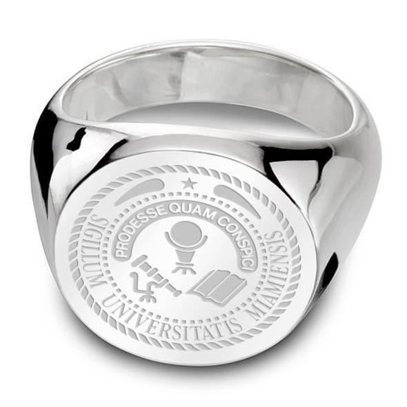 Miami University Sterling Silver Round Signet Ring Shot #2