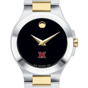 Miami University Women&#39;s Movado Collection Two-Tone Watch with Black Dial Shot #1