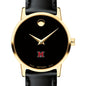 Miami University Women's Movado Gold Museum Classic Leather Shot #1