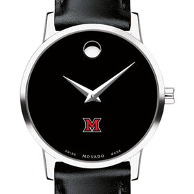 Miami University Women&#39;s Movado Museum with Leather Strap Shot #1