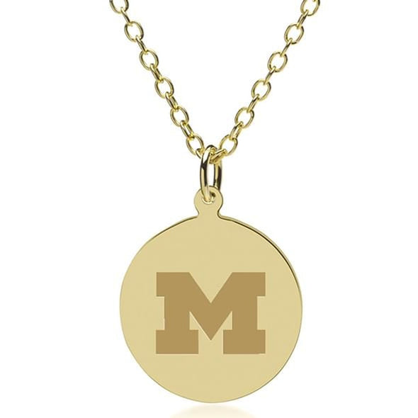 Michigan 14K Gold Pendant &amp; Chain Shot #1