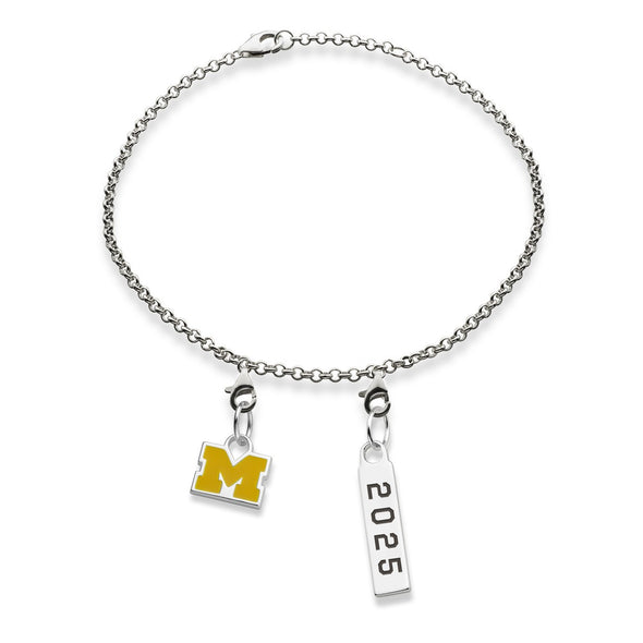 Michigan Class Year Sterling Silver Anklet Shot #1