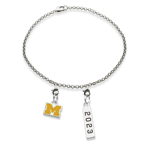 Michigan Class Year Sterling Silver Anklet Shot #4