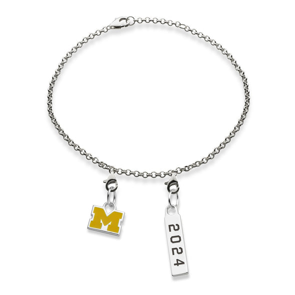 Michigan Class Year Sterling Silver Anklet Shot #3