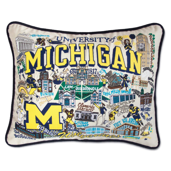 Michigan Embroidered Pillow Shot #1