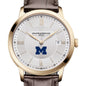 Michigan Men's Baume et Mercier 40mm Gold PVD Classima Watch with Silver Dial & Dark Brown Leather Strap Shot #1