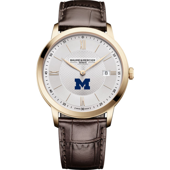 Michigan Men's Baume et Mercier 40mm Gold PVD Classima Watch with Silver Dial & Dark Brown Leather Strap Shot #2