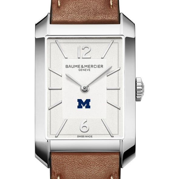 Michigan Men's Baume et Mercier 43X27mm Hampton Watch with Silver Dial & Tan Leather Strap Shot #1